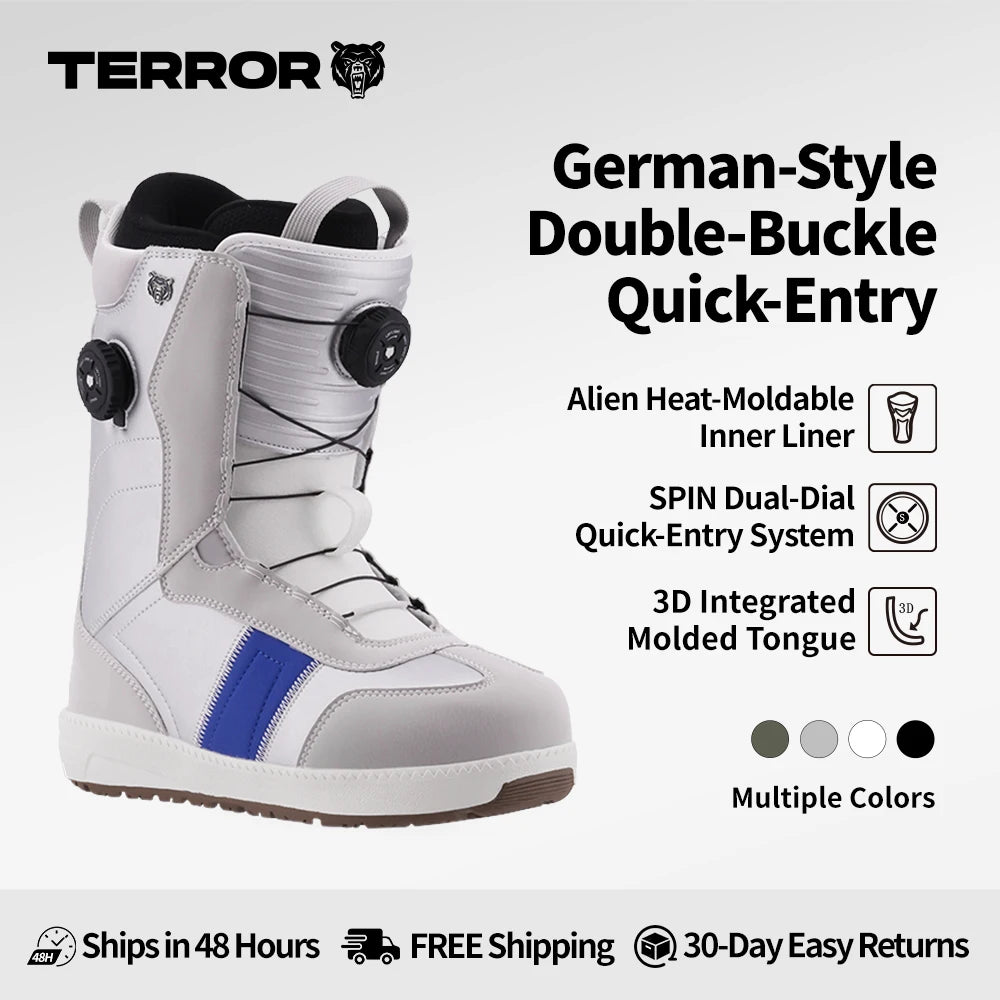 Botas de Esquí Dexun con Doble Hebilla, Cierre Rápido, Impermeables, Calientes, Suela de EVA y Goma, Soporte TPU, Talla 36-45