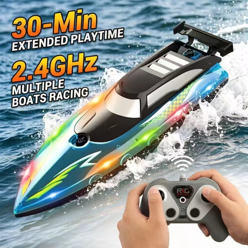 RC Battery Boat Ship 2.4Ghz High-Speed Remote Control Racing Ship Water Speed Boat Child Model Kids Boys Outdoor Pool Toys Gifts