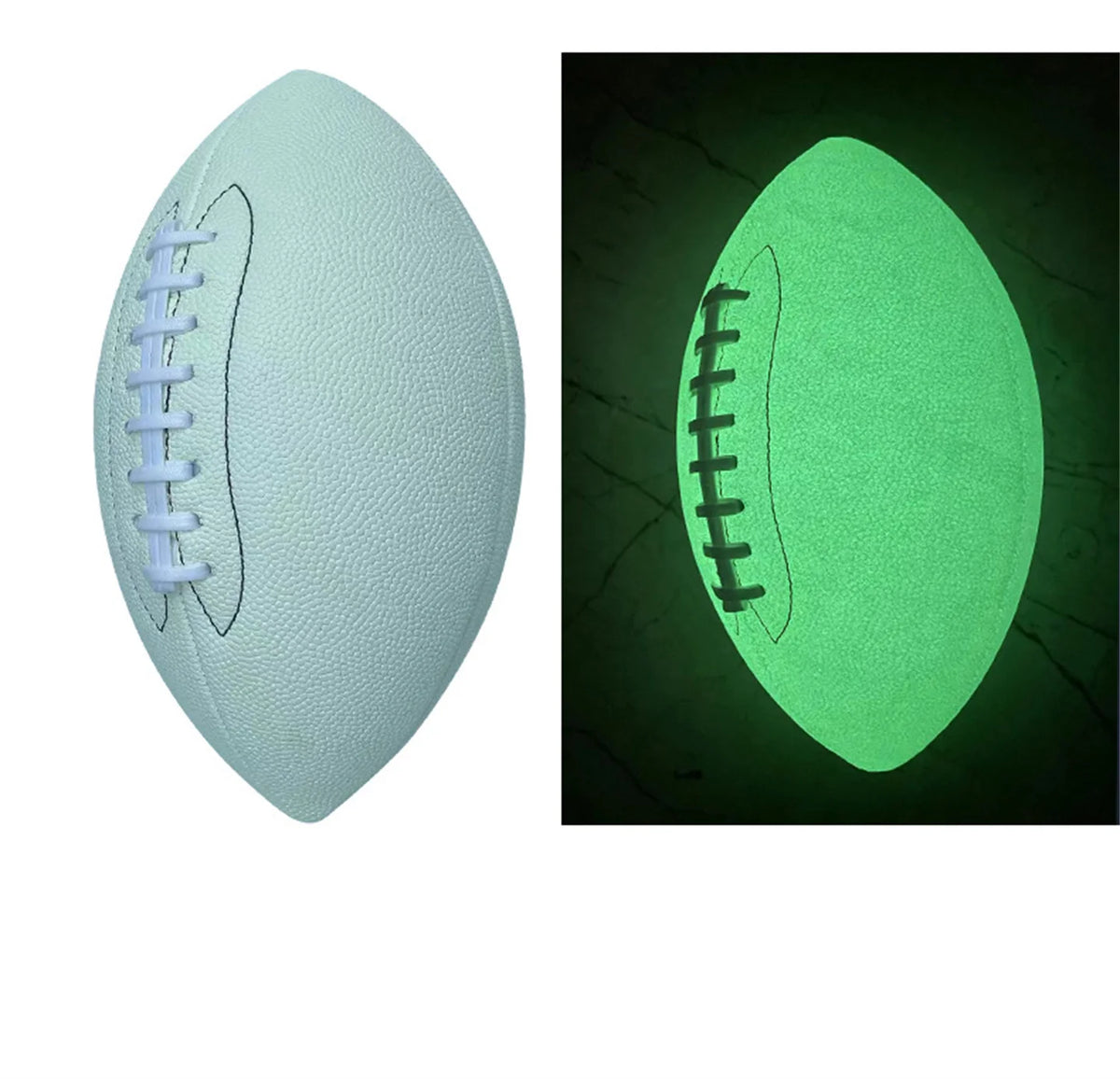 Rugby Night Glow - Cubierta texturizada antideslizante de PU cosida a máquina talla 9, competición/entrenamiento para adultos, fútbol americano iluminado