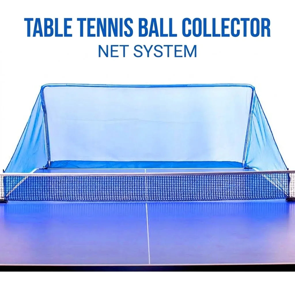 Máquina automática para lanzar pelotas de tenis de mesa, con red para recoger las pelotas; red portátil para recoger pelotas de tenis de mesa.