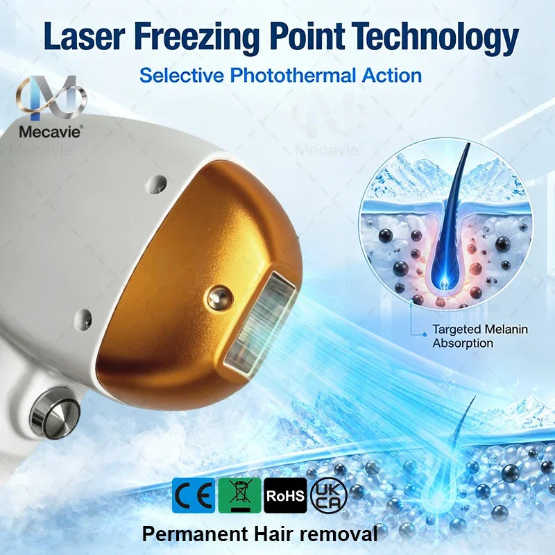 Máquina de belleza láser de diodo TEC 2 en 1 White Swan, depiladora permanente indolora, eliminación de tatuajes con láser de picosegundos, limpieza de cejas