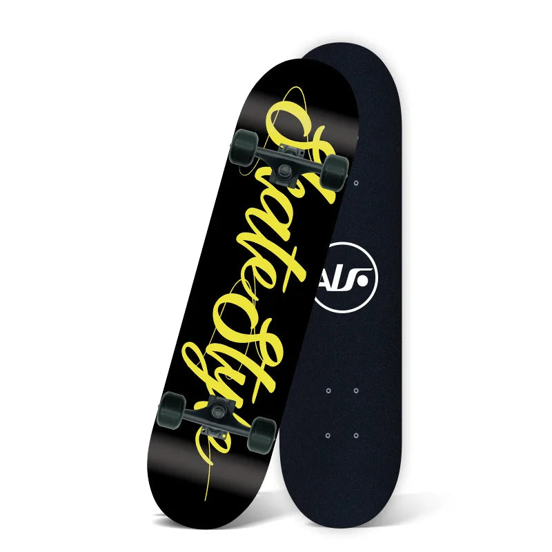 Patineta para Principiantes, Doble Kick Board, 80*20cm para Adolescentes y Adultos, Patineta de Cuatro Ruedas para Desplazamientos por la Calle
