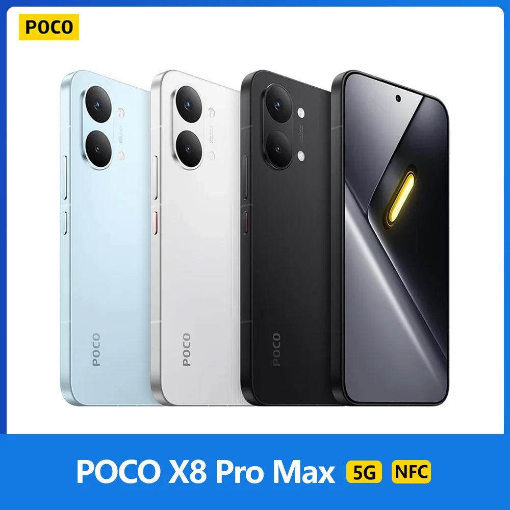 POCO X8 Pro Max 256GB/512GB Versión EEA MediaTek Dimensity 9500s Pantalla AMOLED 1.5K de 6,83 pulgadas, 120 Hz Cámara de 50 MP IP68