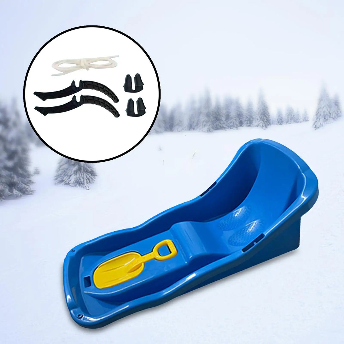 Trineo de Nieve de 92 cm, Multifuncional con Freno, para Deslizarse por el Césped