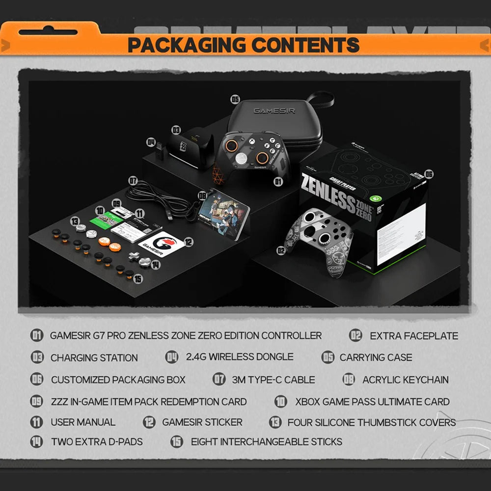 Gamesir G7 Pro Zenless Zone Zero ZZZ Mando inalámbrico para PC, Xbox, Bluetooth, Gamepad para Xbox Series S X One, Pack de lujo