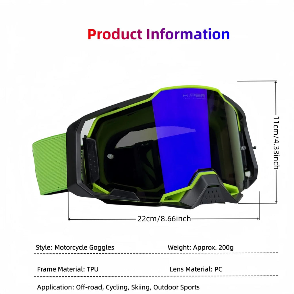 Gafas de Motocross HD UV400 de Alta Calidad, Resistentes al Viento y al Polvo, con Liberación Rápida, para Ciclismo, Esquí y Deportes Todoterreno