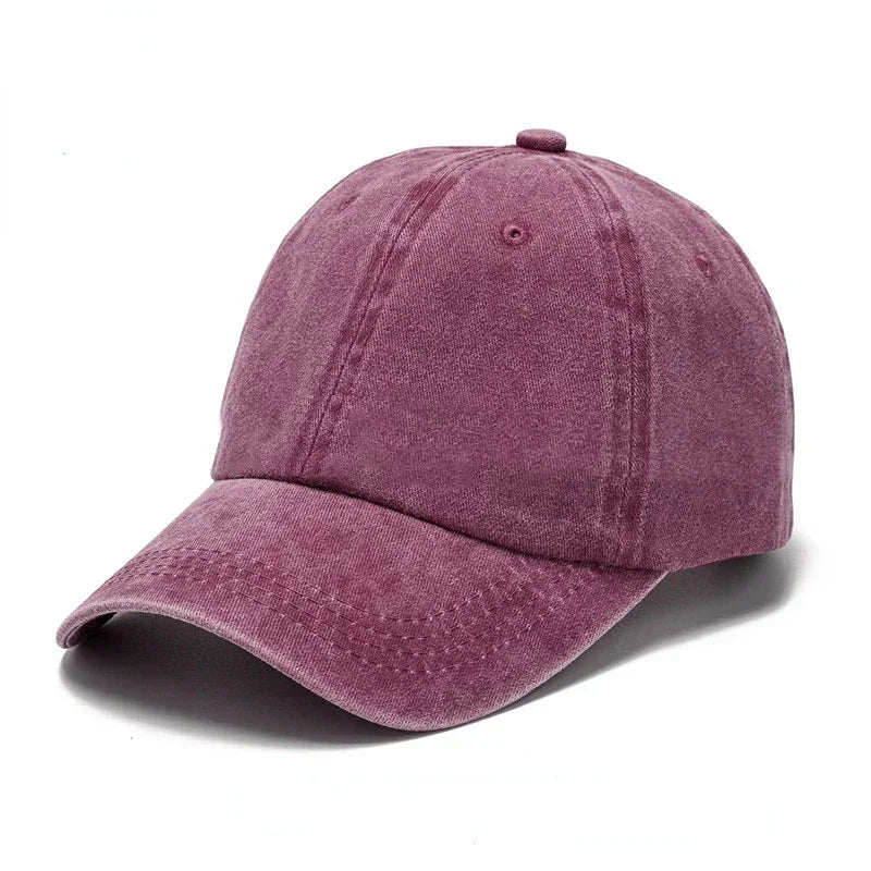 Gorra de béisbol de mezclilla lavada para hombre y mujer, gorra snapback, estilo hip hop vintage, color sólido, estilo casual deportivo para exteriores