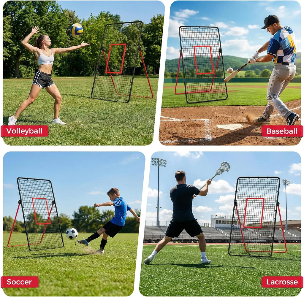 Red de Rebote Plegable y Ajustable para Voleibol, 178x101cm, Red de Entrenamiento Grande para Rebotes, Multiángulo para Bumping, Spiking y Setting
