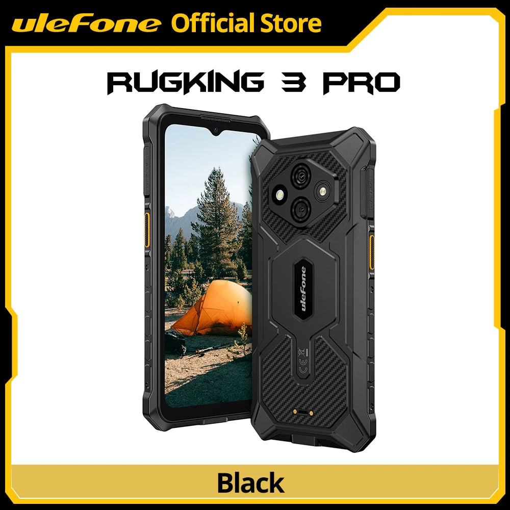 【Estreno mundial】Teléfono resistente Ulefone RugKing 3 Pro, 6.56", 120Hz, 5700mAh, Android 15, hasta 16GB RAM, 128GB ROM, NFC, 4G, global
