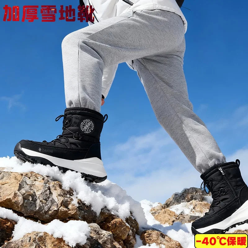 Botas de invierno 2026 para mujer y hombre, botas de nieve cálidas con suela gruesa de felpa, impermeables, antideslizantes, resistentes al viento, para viajes al aire libre y esquí.