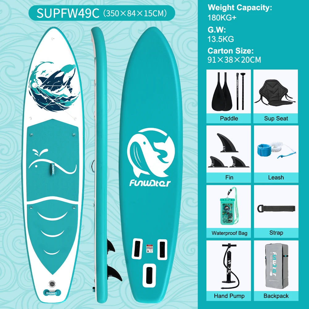 Tabla de Paddle Surf Inflable FunWater, Tabla de Remo, Tabla de Surf, Tabla SUP, 320-385CM, Tabla de Remo Antideslizante para Deportes Acuáticos
