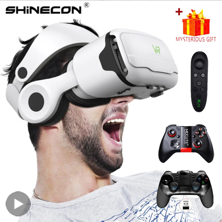 Shinecon-gafas de realidad Virtual VR, auriculares 3D, dispositivo Viar, lentes de casco inteligentes, gafas para teléfono móvil, auriculares para teléfono inteligente