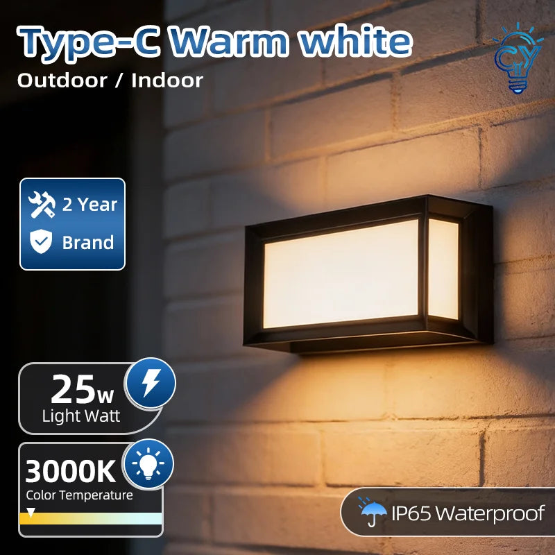 Aplique de pared LED para exteriores, lámpara de pared impermeable IP65, iluminación LED para exteriores, luces de porche para balcón, jardín, hogar y dormitorio, 85-220V