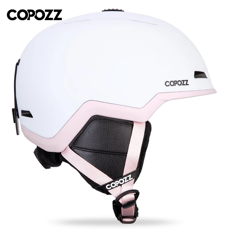 COPOZZ-casco de esquí para hombre y mujer, casco de Snowboard medio cubierto y antiimpacto para adultos y niños, casco de esquí de seguridad para monopatín