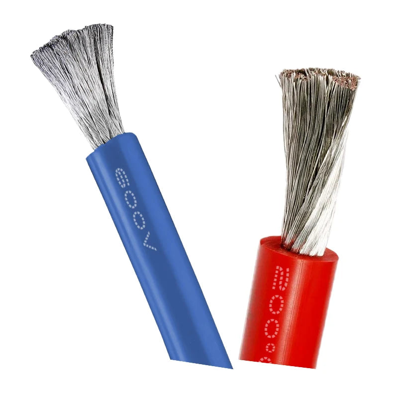 Cable de cobre estañado de silicona para bricolaje, 16-30AWG, 5 colores, 5-20 metros por eje, cable trenzado