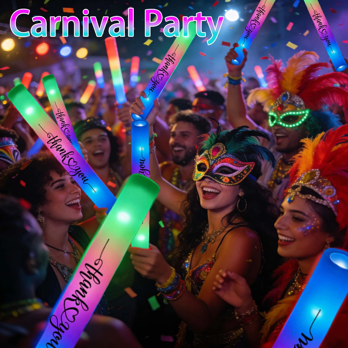 30-100 Barras Luminosas LED RGB de Colores, Varitas de Espuma Luminosas para Bodas, Festivales de Música y Carnavales