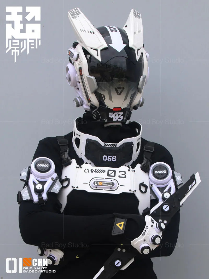 Máscara Facial Completa Cyberpunk de Badboystudio, Conjunto de Casco Táctico Mecánico, Accesorio de Ciencia Ficción, Cosplay, Actuación en Escenario, Regalo, Juguetes