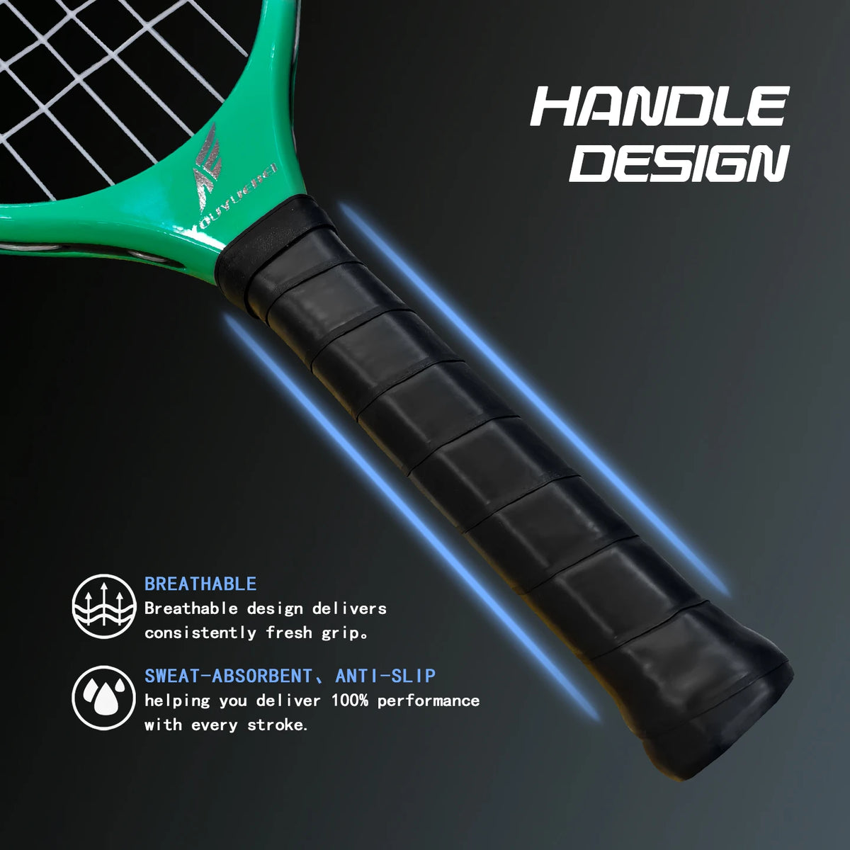 Pala de Tenis TYPTI de Carbono, Raqueta de Fibra de Carbono Preencordada, Mini Raqueta de Tenis para Pelota de Espuma de Bajo Ruido, Deporte de Pickleball