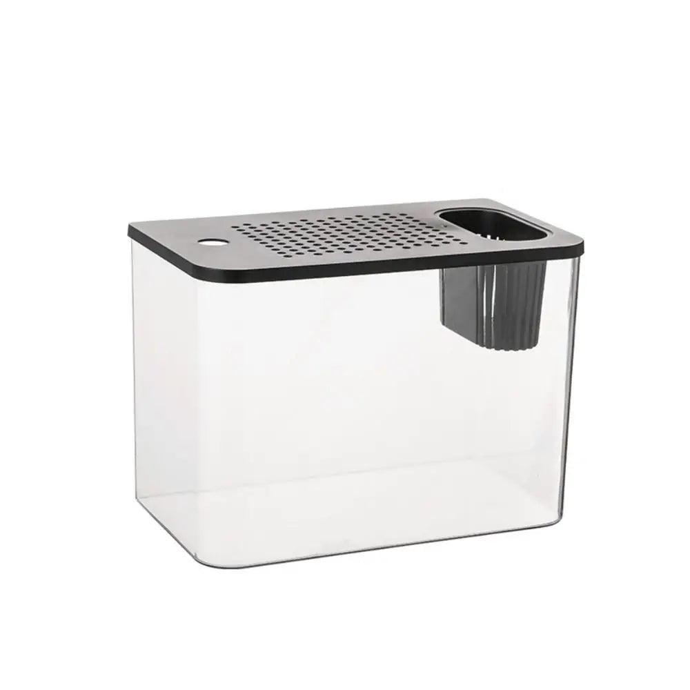 Acuario nuevo de PET+ABS transparente con tapa, resistente a caídas, tanque hidropónico, tanque para tortugas, hogar
