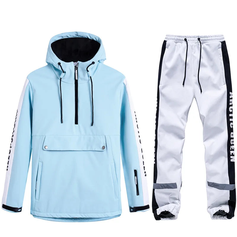 Traje de esquí para mujer, mono de esquí para deportes al aire libre, chaqueta de Snowboard para hombre, traje de salto cálido, ropa de invierno impermeable, monos, abrigo con capucha