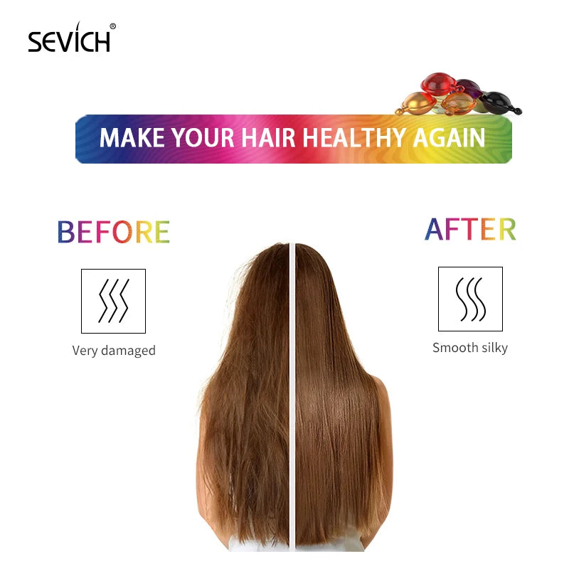 30 Uds. Cápsula de vitamina para el cabello antipérdida, aceite complejo de queratina, suero para el cabello suave y sedoso, mascarilla para el cabello, reparación de Frizz dañado Sevich