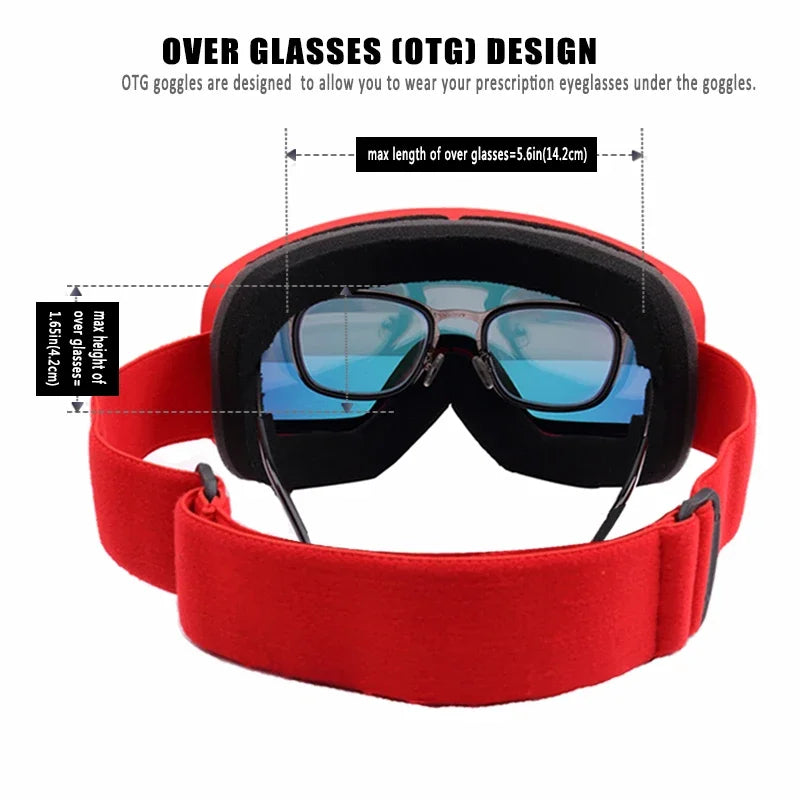 PHMAX gafas de esquí para hombre, gafas de Snowboard para mujer, gafas de sol de invierno para nieve al aire libre UV400, lentes de doble capa, gafas de esquí antiniebla