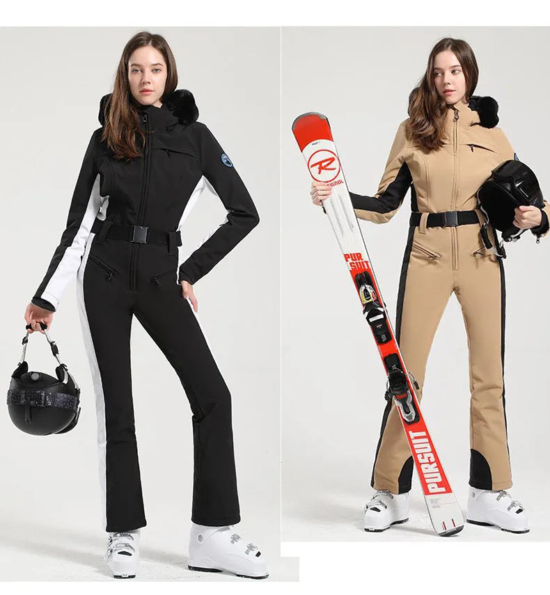 GSOU SNOW-traje de esquí de una pieza para mujer, mono grueso para Snowboard, monos deportivos al aire libre, impermeable, traje de esquí
