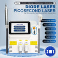 Máquina de Picosegundos de Diodo 2 en 1 - 808nm 755nm 1064nm para Depilación Permanente, Eliminación de Tatuajes y Rejuvenecimiento de la Piel