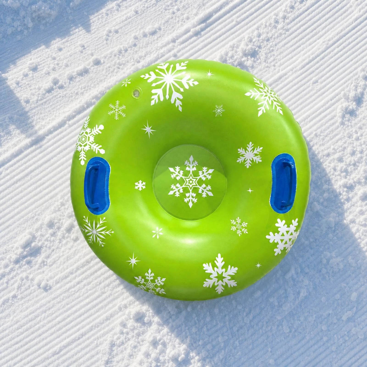 Trineo de nieve inflable, cómodo, ideal para usar en exteriores, seguro para familias, para descender por colinas nevadas y para jugar en el patio trasero durante el invierno.