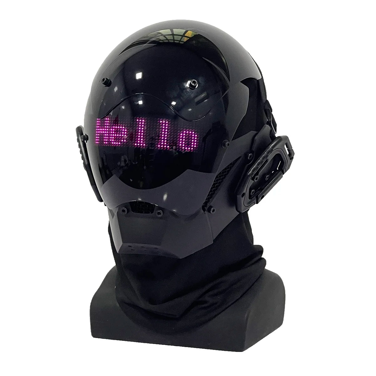 Máscara Cyberpunk LED, Máscara para Juegos de Rol, Control por Aplicación, Casco Programable, Decoración para Juegos de Rol, Disfraz para Fiestas