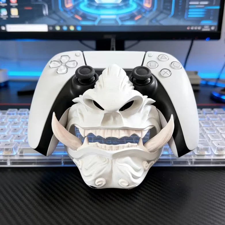 Base de soporte para mando de PS5 impresa en 3D con máscara de fantasma samurái, soporte de exhibición de escritorio, decoración para consola de juegos y ordenador
