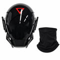 Máscara facial completa con luces LED de estilo cyberpunk, ideal para disfraces futuristas de Halloween, eventos de cosplay, festivales, actuaciones en escenarios y fiestas; accesorio para casco.