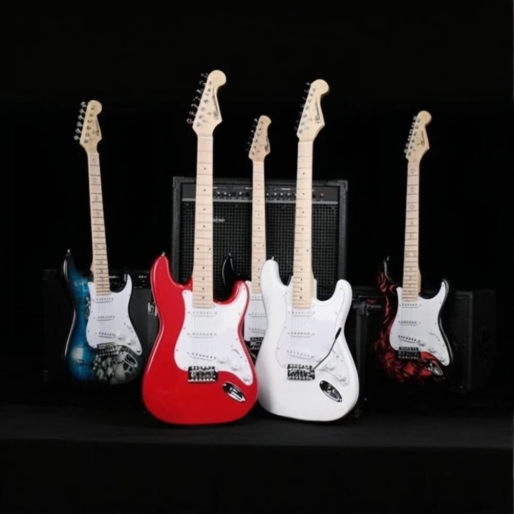 Guitarras eléctricas de madera de 39 pulgadas para principiantes, rendimiento, 22 trastes, instrumentos eléctricos de 6 cuerdas de alta calidad