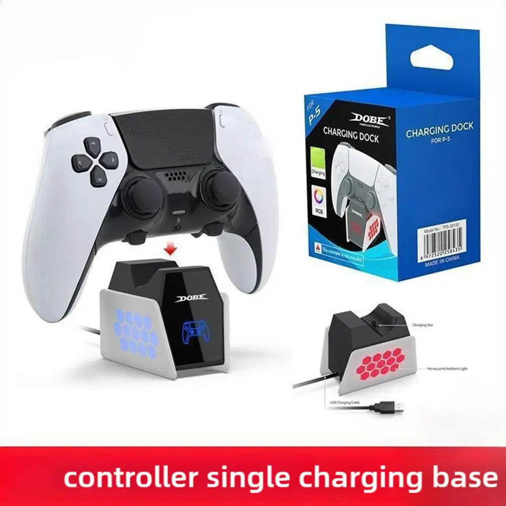 Estación de carga para mandos de PlayStation 5, cargador rápido doble con indicador LED, base de carga para accesorios de PS5