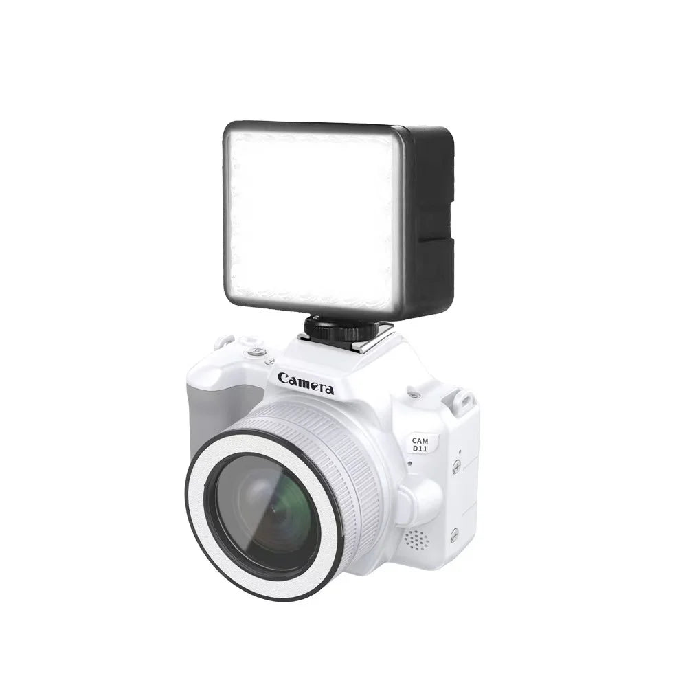 Mini cámara digital DSLR 2K Ultra alta definición 48 megapíxeles con cámaras duales, cámara CCD para selfies con luz de relleno de belleza