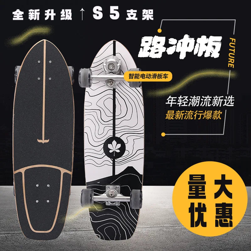 Surf Land Skateboard Arce Single Kick Carving Cruiser Skate Board Longboard Pumping Cool Side Sport Street Gym al aire libre