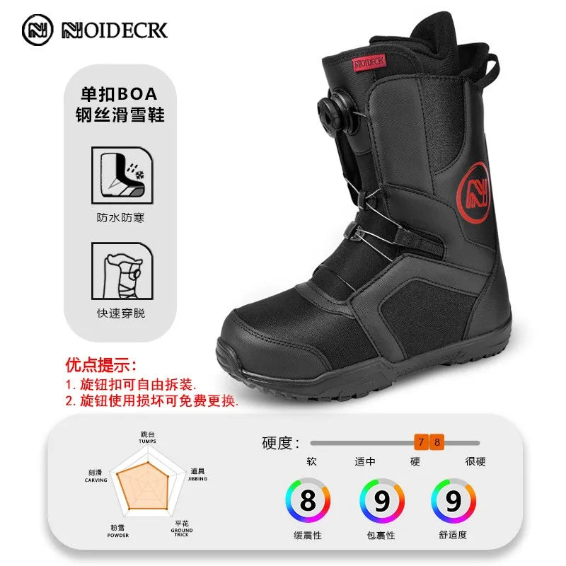 Raquetas de Nieve con Hebilla de Acero de Fácil Colocación, Zapatos de Snowboard Suaves y Sedosos para Navegación Fácil en la Nieve, Botas de Esquí