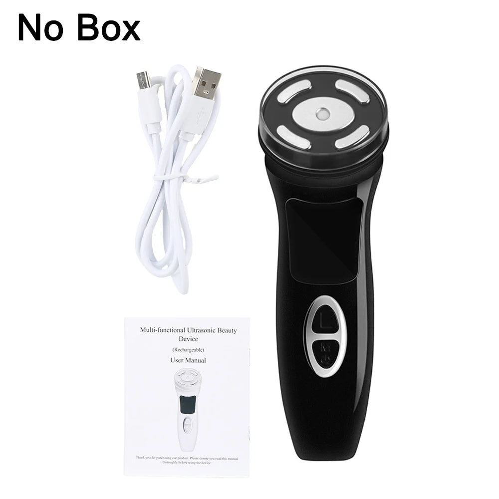 Mini máquina de ultrasonido de radiofrecuencia HIFU 4 en 1, instrumento de belleza Facial de microcorriente EMS, herramienta antiarrugas para el cuidado de la piel reafirmante