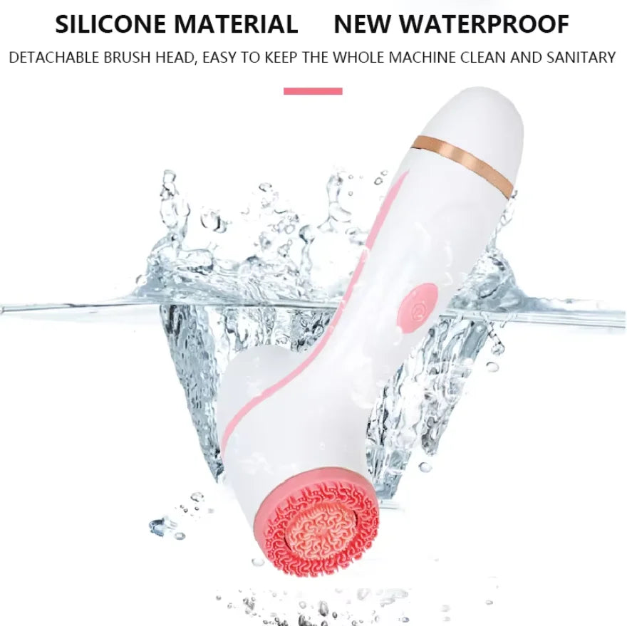 Cepillo de limpieza facial eléctrico, limpiador facial giratorio sónico, cepillo de limpieza profunda de poros, masajeador facial, herramienta impermeable para el cuidado de la piel