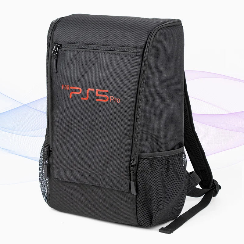 Mochila de transporte para PS5 Slim / PS5 Pro, bolsa duradera y cómoda de gran capacidad para consola con lector de discos/digital y accesorios