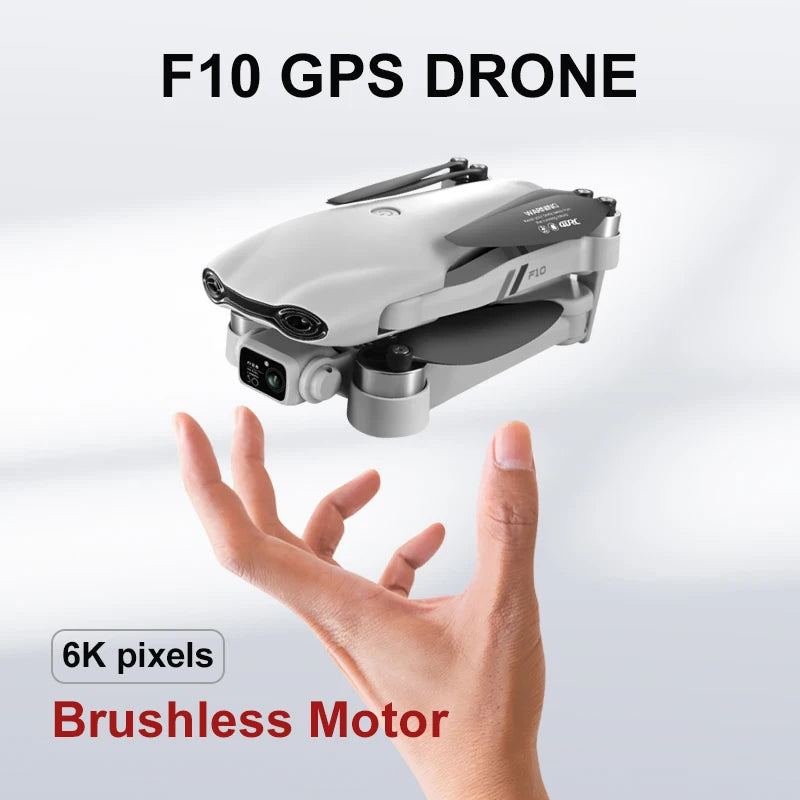 Dron RC 4DRC F10 GPS 6K HD Cámara Dual Gran Angular 5G WIFI FPV Cuadricóptero Plegable Sin Escobillas con Evitación de Obstáculos UAV Aéreo 2KM