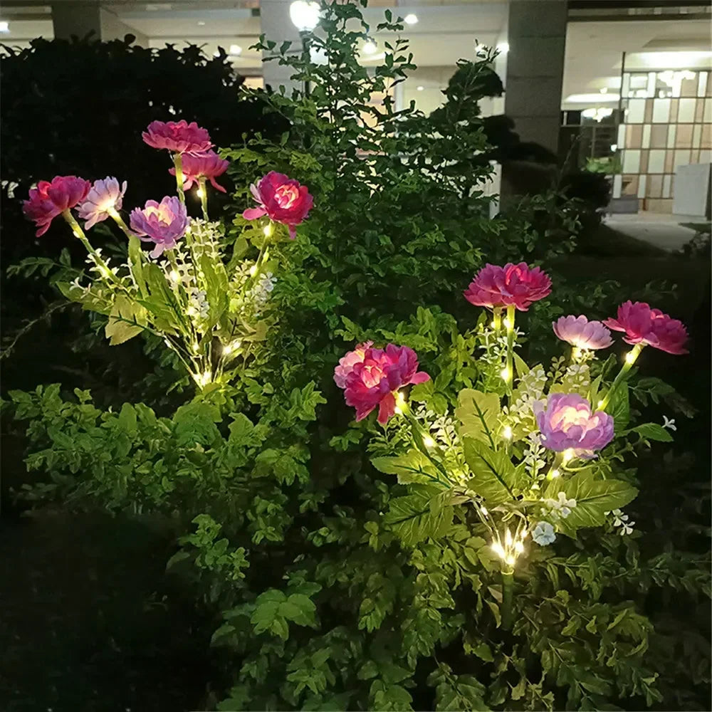 Luces solares de exterior, lámpara solar de jardín con forma de flor de loto para césped, patio, fiestas, bodas y el Día de la Madre