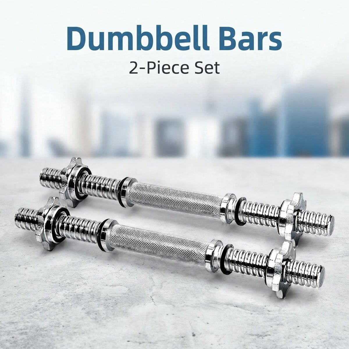 Dos mancuernas ajustables de acero al carbono con empuñaduras antideslizantes y robustas tuercas hexagonales, de 40 cm de longitud, son ideales para entrenar los bíceps y mantenerse en forma en casa y en el gimnasio.