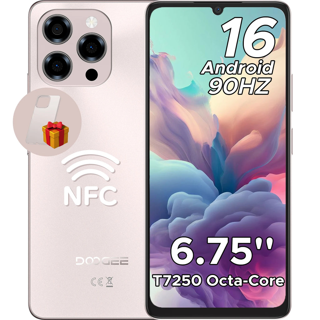 Versión Global DOOGEE Note58 Pro Smartphone Pantalla 6.75" HD+ 32GB(8+24) 256GB Batería 6250mAh NFC Teléfono Móvil Android 15