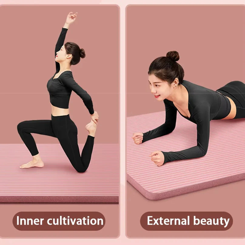 Esterilla de yoga NBR de 8 mm antideslizante y gruesa para principiantes, esterilla de yoga para el hogar para deportes, danza, equipo de fitness.