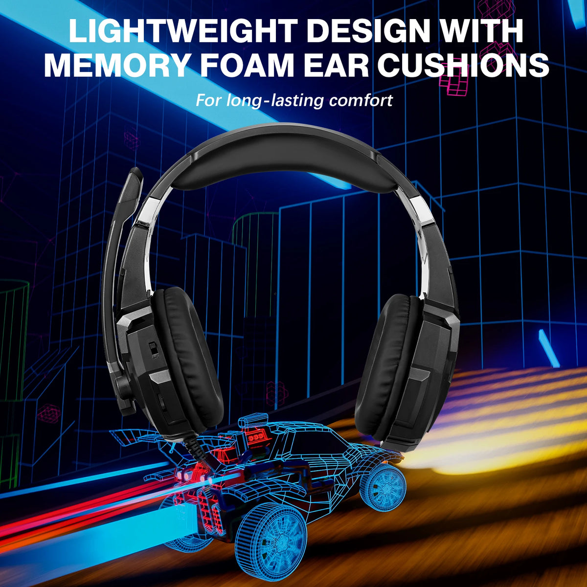 Auriculares gaming con cable G9000 Pro, micrófono con cancelación de ruido, luz LED y sonido estéreo para PS4, PC, Xbox One, Switch y mando de PS5