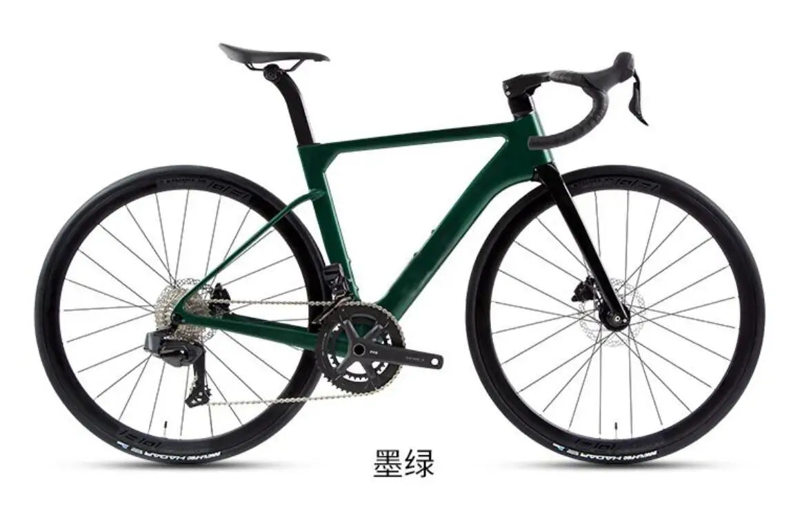 Nueva bicicleta de carretera TT-X42 de estilo más reciente, ligera, de carbono completo, con grupo eléctrico inalámbrico WheelTop y ruedas de carbono.