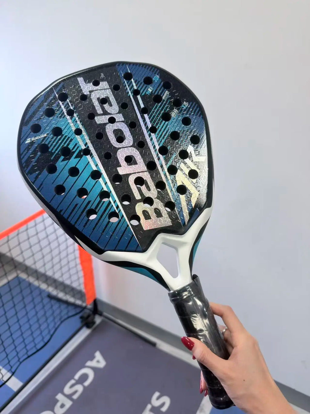 Raqueta de Pádel Ligera de Fibra de Carbono Estilo Jaula, Núcleo de Espuma de Memoria EVA, Superficie Suave, Raqueta Deportiva