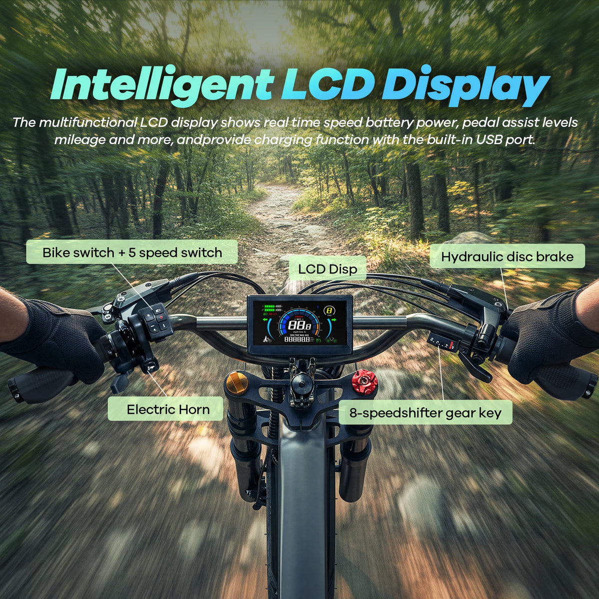 Aoango Foldable Electric Bicycle for Adults 48V35Ah Removable Battery 20inch Fat Tire Ebike for Men And Women All-Terrain