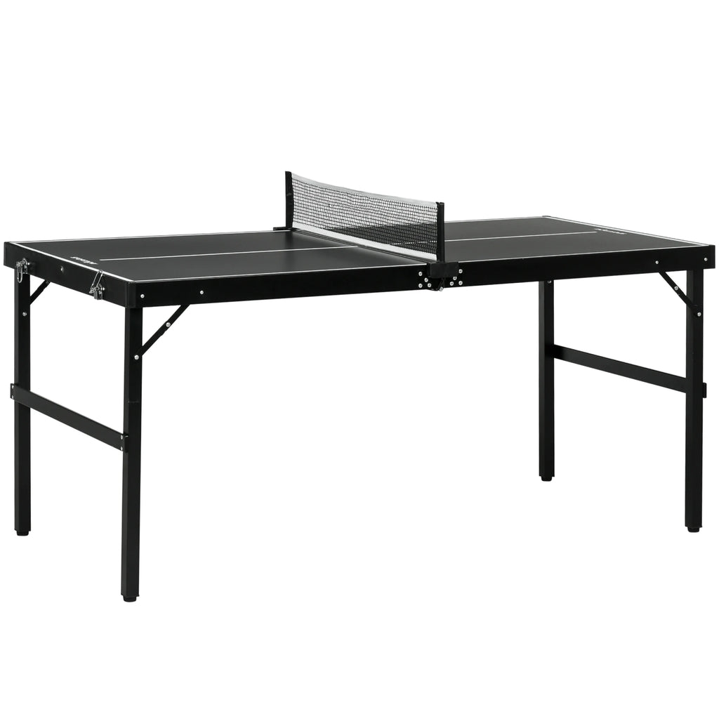 SPORTNOW Mesa de Ping Pong Plegable con Marco de Aluminio 152x76x72 cm Negro